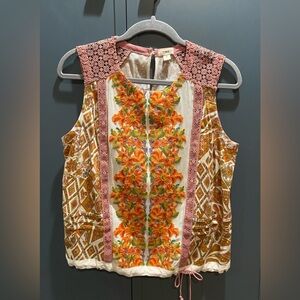 Embroidered floral tank from Anthropologie. Hand wash cold, lay flat to dry.